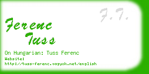 ferenc tuss business card
